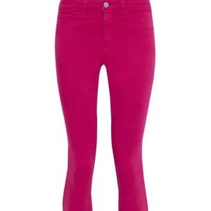 L'AGENCE Margot cropped high-rise skinny jeans in Pink / Magenta